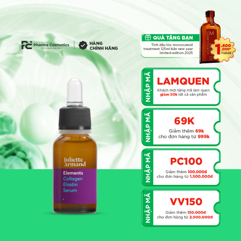 JULIETTE ARMAND COLLAGEN ELASTIN SERUM: Tinh Chất Tái Tạo, Dưỡng Ẩm & Ngăn Ngừa Lão Hóa Sớm