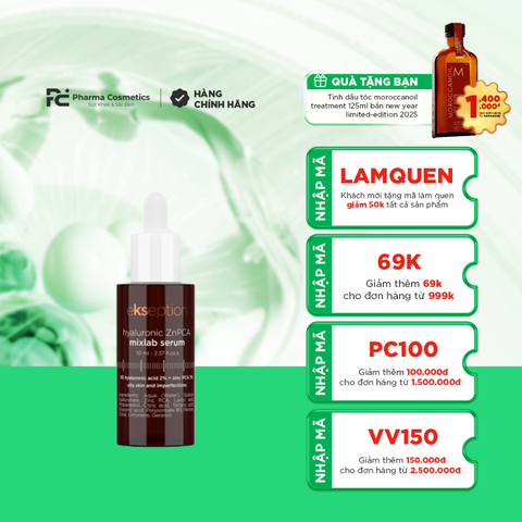 EKSEPTION HYALURONIC ZNPCA MIXLAB SERUM / SERUM TRỊ MỤN TRỨNG CÁ, KIỀM DẦU VÀ KHÁNG VIÊM