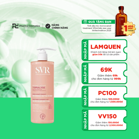 SVR TOPIALYSE GEL LAVANT/ SỮA RỬA MẶT DẠNG GEL KHÔNG CHỨA XÀ PHÒNG DÀNH CHO DA KHÔ 400ML