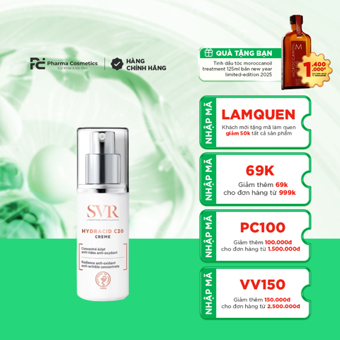 SVR HYDRACID C20 CREME/ KEM DƯỠNG CHỐNG NHĂN VÀ LÀM SÁNG DA SVR HYDRACID C20 30ML