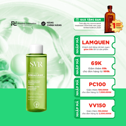 SVR SEBIACLEAR MICRO PEEL 150ML/ NƯỚC HOA HỒNG DÀNH CHO DA DẦU MỤN