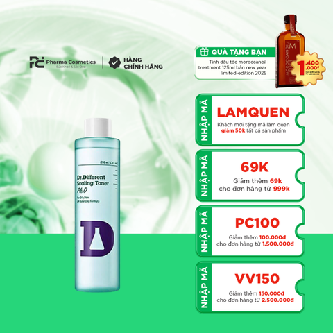 DR.DIFFERENT SCALING TONER PH.D / TONER CÂN BẰNG ĐỘ PH TẨY DA CHẾT DỊU NHẸ