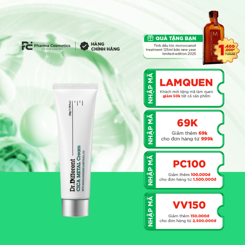 DR.DIFFERENT CICA METAL CREAM / KEM DƯỠNG PHỤC HỒI DA CẤP TỐC