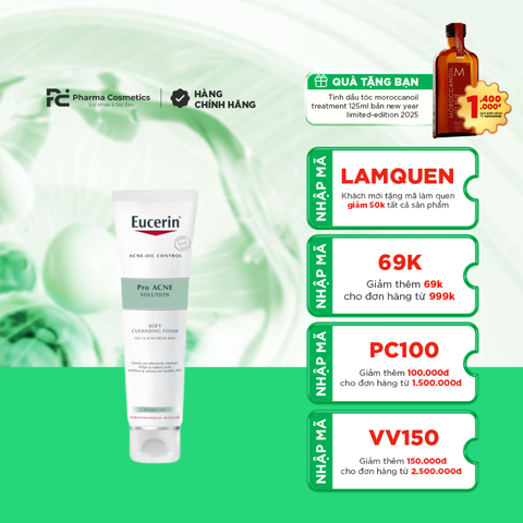 EUCERIN PRO ACNE CLEANSING FOAM / SỮA RỬA MẶT TẠO BỌT DÀNH CHO DA NHỜN, MỤN