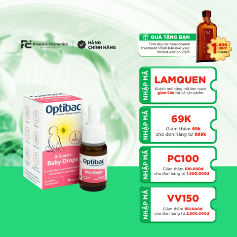 OPTIBAC BABY DROPS / MEN VI SINH CHO TRẺ SƠ SINH