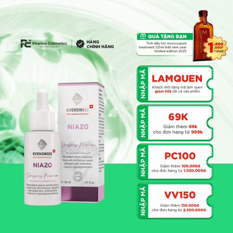 ( Date 7-2027 ) EVENSWISS NIA20 / TINH CHẤT CHĂM SÓC DA ĐA NĂNG