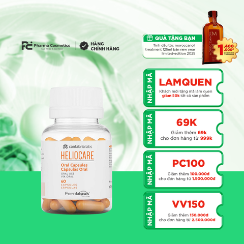 HELIOCARE ORAL CAPSULES: Viên Uống Chống Nắng Phổ Rộng - Bảo Vệ Da & Ngăn Ngừa Lão Hóa Từ Bên Trong