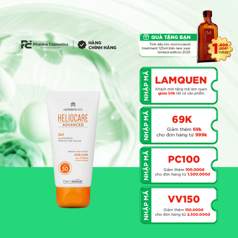 HELIOCARE ADVANCED GEL SPF 50/ GEL CHỐNG NẮNG BẢO VỆ PHỔ RỘNG HÀNG NGÀY CHO MỌI LOẠI DA