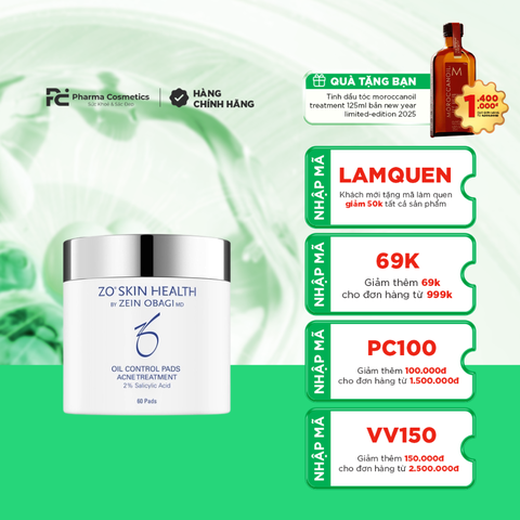 ZO SKIN HEALTH OIL CONTROL PADS ACNE TREATMENT / MIẾNG CÂN BẰNG pH CHO DA MỤN