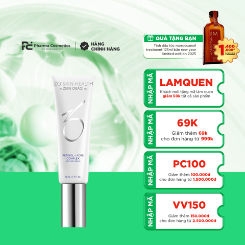 ZO SKIN HEALTH ETINOL + ACNE COMPLEX / SERUM ĐIỀU TRỊ MỤN TRỨNG CÁ 