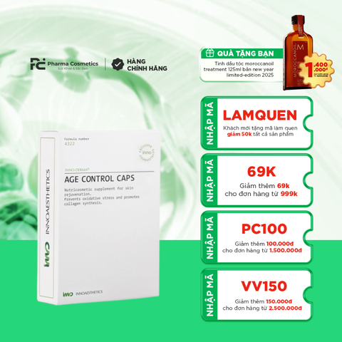 INNOAESTHETICS INNO-DERMA AGE CONTROL CAPS/ HẠT NHỤC ĐẬU KHẤU NÂNG CAO ĐỂ NGĂN NGỪA LÃO HÓA DA INNOAESTHETICS INNO-DERMA AGE CONTROL CAPS