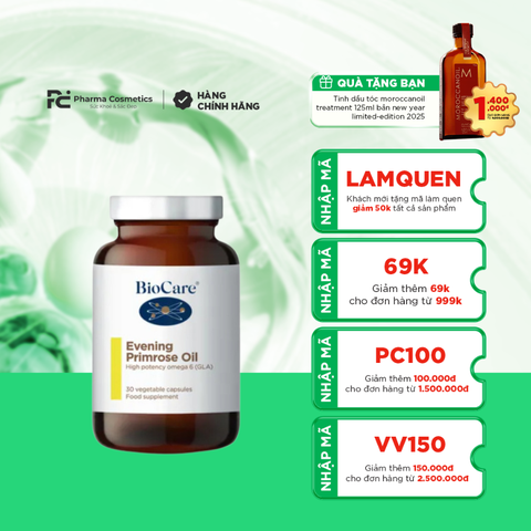 BIOCARE EVENING PRIMROSE OIL/ TINH DẦU HOA ANH THẢO BIOCARE EVENING PRIMROSE OIL