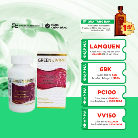 MD DERMATICS GREEN LIVING 60 CAPSULE/ VIÊN UỐNG NỘI TIẾT TỐ NỮ MD DERMATICS GREEN LIVING 60 VIÊN