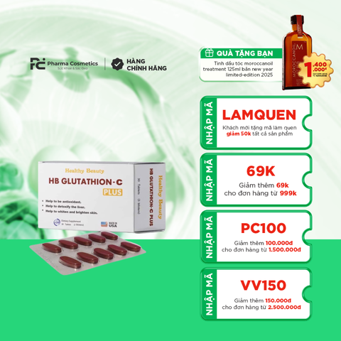 HB GLUTATHION C PLUS / VIÊN UỐNG TRẮNG DA THẢI ĐỘC GAN