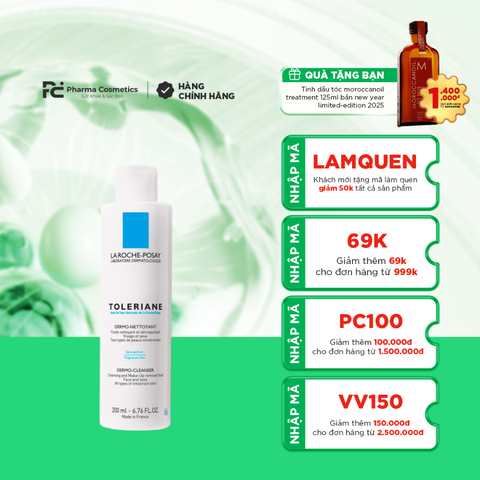 LA ROCHE POSAY TOLERIANE DERMO-CLEANSER CLEANSING AND MAKE-UP REMOVAL FLUID / SỮA RỬA MẶT VÀ TẨY TRANG DA NHẠY CẢM 