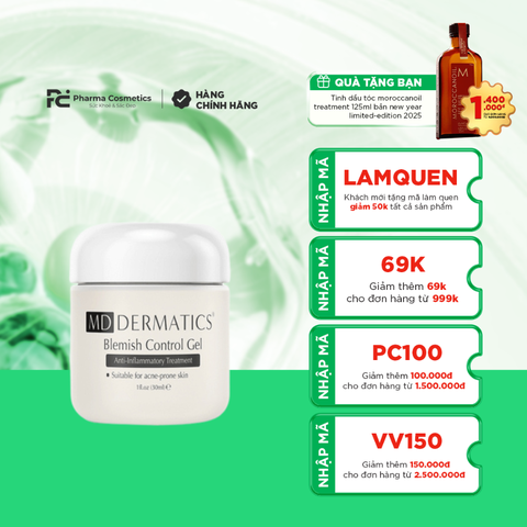 MD DERMATICS BLEMISH CONTROL GEL/ GEL ĐIỀU TRỊ MỤN TRỨNG CÁ MD DERMATICS BLEMISH CONTROL GEL