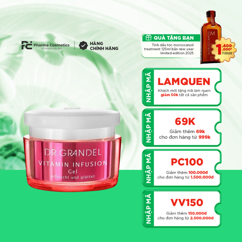 DR.GRANDEL VITAMIN INFUSION GEL / GEL DƯỠNG 24H LÀM MỊN VÀ LÀM SÁNG DA DÀNH CHO DA DẦU, HỖN HỢP