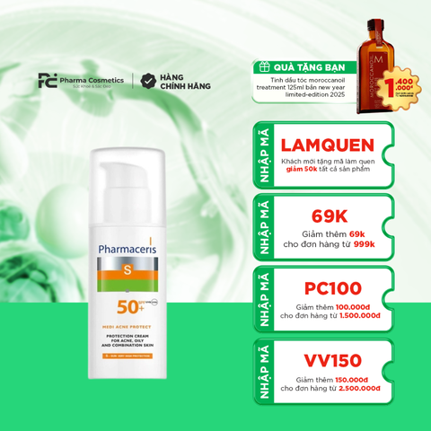 PHARMACERIS MEDI ACNE PROTECT / KEM CHỐNG NẮNG CHO DA DẦU, MỤN, DA HỖN HỢP SPF 50+