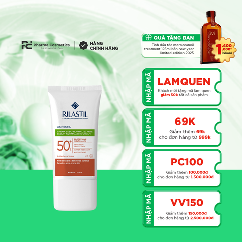 RILASTIL SUN SYSTEM PPT ACNESTIL PHOTOPROTECTIVE CREAM SPF 50+ / KEM CHỐNG NẮNG DÀNH CHO DA MỤN