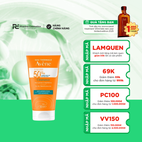 AVENE CLEANANCE SUNSCREEN VERY HIGH PROTECTION SPF50+ / KEM CHỐNG NẮNG QUANG PHỔ RỘNG CHO DA DẦU MỤN
