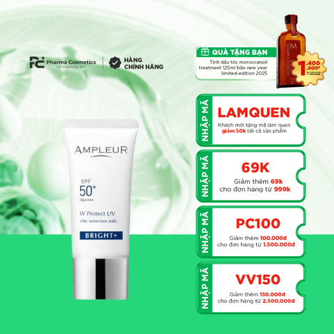 AMPLEUR W PROTECT UV BRIGHT+ / KEM CHỐNG NẮNG DÀNH CHO DA SẠM NÁM, TÀN NHANG, ĐỐM ĐỒI MỒI, THÂM DO MỤN