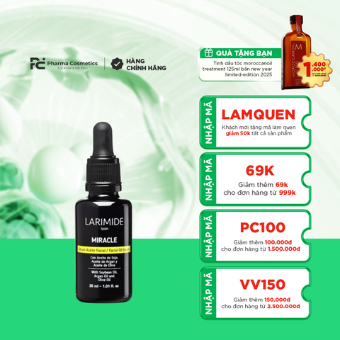 LARIMIDE MIRACLE / TINH CHẤT COCKTAIL OIL DƯỠNG ẨM ĐA TẦNG 