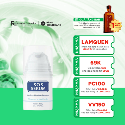 SOS SERUM / SERUM LÀM DỊU TỨC THÌ PHỤC HỒI NUÔI DƯỠNG LÀN DA BỊ TỔN THƯƠNG 50ML