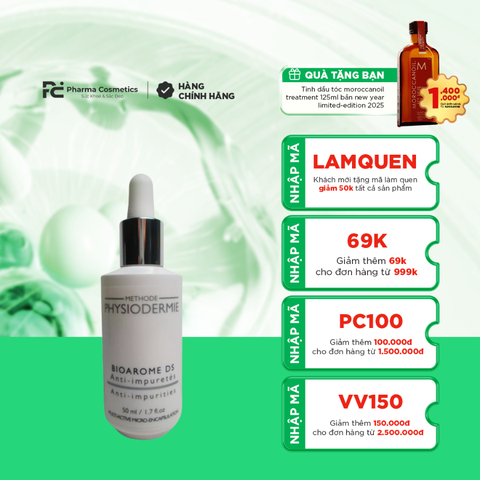 PHYSIODERMIE BIOAROME DS – ANTI IMPURITIES / SERUM THẢI ĐỘC TỐ, THANH LỌC DA, ĐẨY MỤN, DÀNH CHO DA SẦN, TỐI MÀU, MỤN ẨN, MỤN NANG ( 50ML)