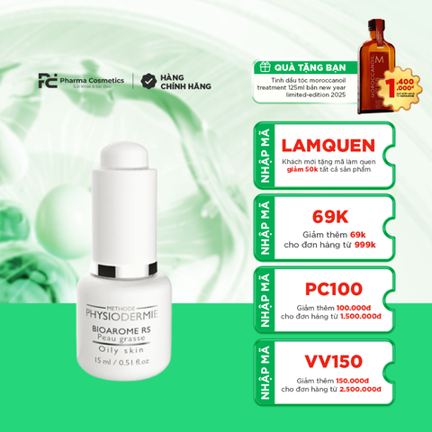 PHYSIODERMIE BIOAROME RS – OILY SKIN / SERUM NGĂN NGỪA MỤN & GIẢM TIẾT DẦU, SE KHÍT LỖ CHÂN LÔNG ( 15ML)