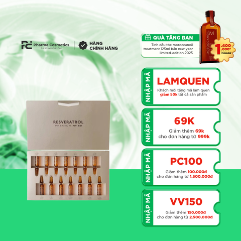 M. ASAM® RESVERATROL PREMIUM NT50 INTENSE BEAUTY TREATMENT 14X2ML / SIÊU TINH CHẤT CÔ ĐẶC CHỐNG LÃO HÓA CHUYÊN SÂU 