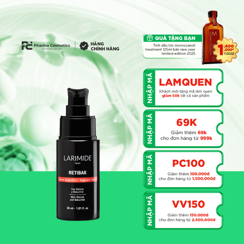 LARIMIDE RETIBAK / SERUM TRẺ HOÁ LIPO RETINOL 2% + BAKUCHIOL 3% 