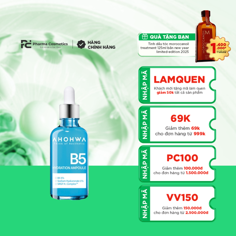 AHOHWA HYDRATION AMPOULE B5 / TINH CHẤT B5 CẤP ẨM VÀ PHỤC HỒI DA 