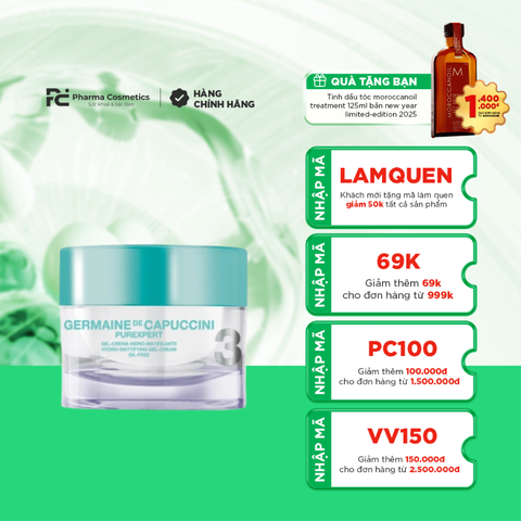 GERMAINE PUREXPERT HYDRO MATTIFIYING GEL CREAM/ GEL ĐIỀU TIẾT BÃ NHỜN, GIẢM BÓNG DẦU, CUNG CẤP NƯỚC CHO DA DẦU, MỤN, HIỆU CHỈNH MÀU SẮC VÀ ĐỘ TƯƠI TRẺ CỦA LÀN DA GERMAINE PUREXPERT HYDRO MATTIFIYING GEL CREAM.