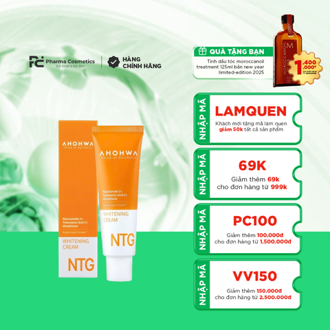 AHOHWA NTG WHITENING CREAM / KEM DƯỠNG TRẮNG DA, GIẢM NÁM - TÀN NHANG 