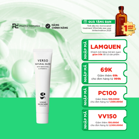 VERSO NATURAL GLOW / KEM DƯỠNG NGÀY LÀM SÁNG CHO DA RẠNG RỠ TỰ NHIÊN ( THUẦN CHAY)