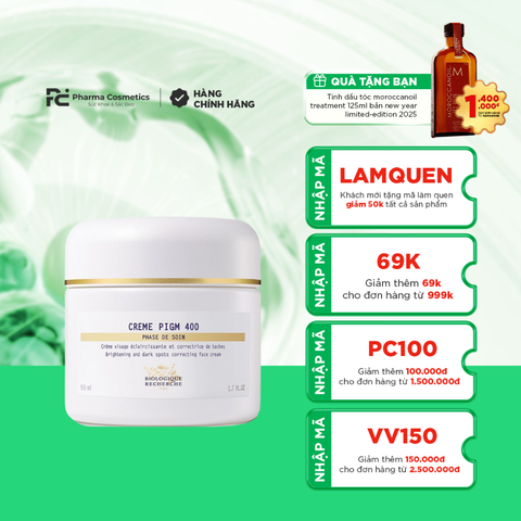 BIOLOGIQUE RECHERCHE CRÈME PIGM 400 / KEM DƯỠNG LÀM SÁNG VÀ ĐỀU MÀU DA 50ML