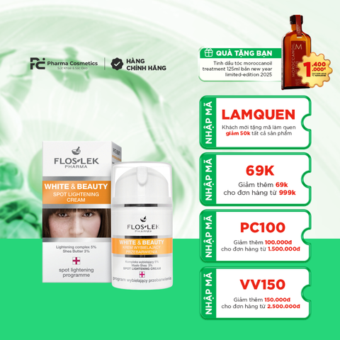 FLOSLEX WHITE & BEAUTY SPOT LIGHTENING CREAM / KEM DƯỠNG SÁNG DA MỜ NÁM