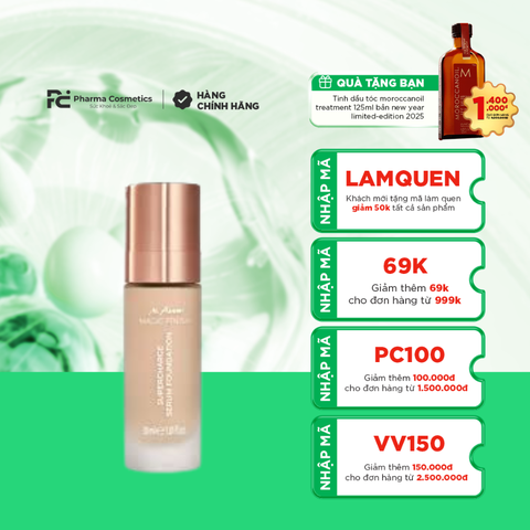 M. ASAM® MAGIC FINISH SUPERCHARGE SERUM FOUNDATION 1 / KEM NỀN CHE PHỦ HOÀN HẢO VÀ LÀM SĂN CHẮC DA  