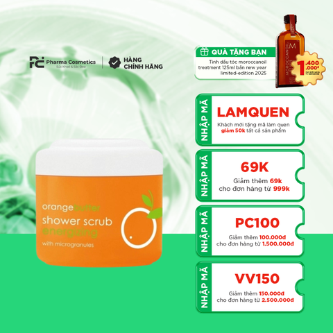 ZIAJA ORANGE BUTTER SHOWER ENERGISING WITH MICROGRANULES / TẨY TẾ BÀO CHẾT HẠT SIÊU NHỎ SÁP CAM