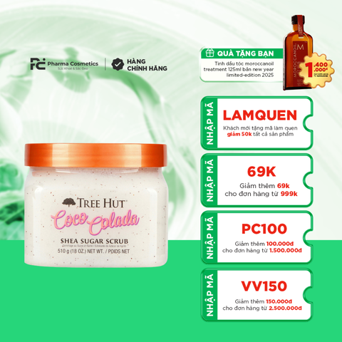 TREE HUT COCO COLADA SHEA SUGAR SCRUB / TẨY TẾ BÀO CHẾT CƠ THỂ