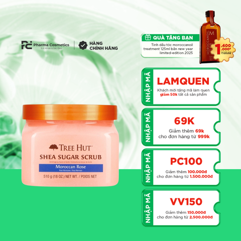 TREE HUT MAROCCAN ROSE SHEA SUGAR SCRUB / TẨY TẾ BÀO CHẾT CƠ THỂ
