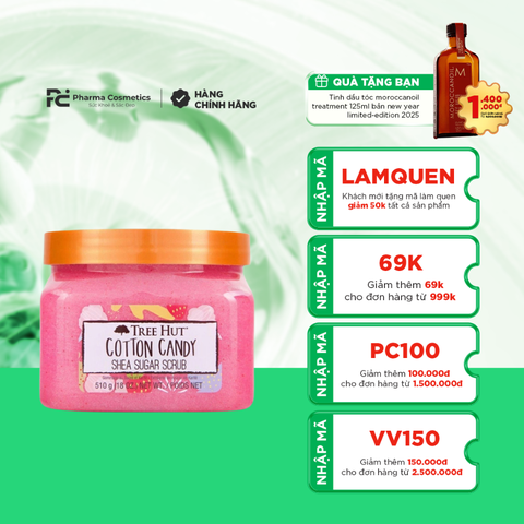 TREE HUT COTTON CANDY SHEA SUGAR SCRUB / TẨY TẾ BÀO CHẾT CƠ THỂ