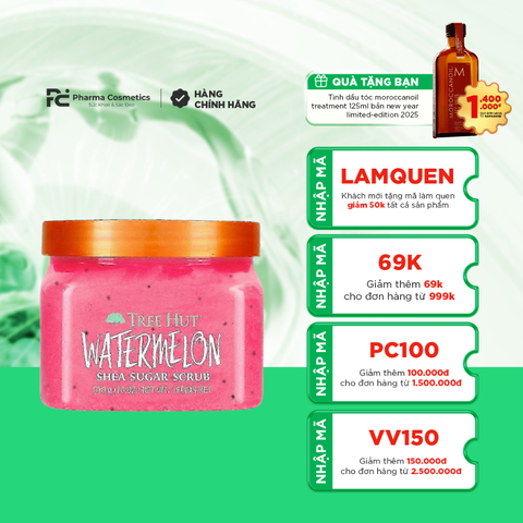 TREE HUT WATERMELON SHEA SUGAR SCRUB / TẨY TẾ BÀO CHẾT CƠ THỂ