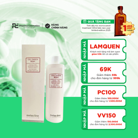 SWISSLINE CS BODY SHAPING & LIFTING COMPLEX / KEM DƯỠNG THỂ COLLAGEN TAN MỠ, NÂNG CƠ & KIẾN TẠO ĐƯỜNG CONG HOÀN MỸ (500ML)