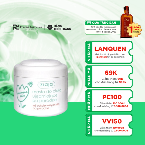 ZIAJA MAMMA MIA MASLO DO CIALA UJEDRNIAJECE PO PORODZIE / BƠ DƯỠNG THỂ LÀM CO & SĂN CHẮC DA SAU SINH