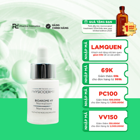 PHYSIODERMIE BIOAROME HY – NORMALIZING / SERUM CUNG CẤP OXY, ĐẶC TRỊ GIẢM THÂM, GIÃN TĨNH MẠCH & HỖ TRỢ TRỊ DEMODEX