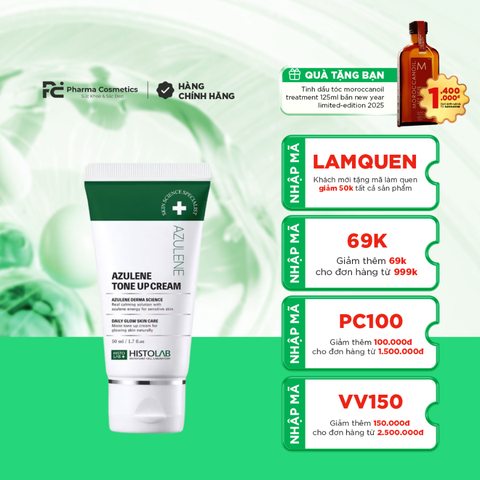 HISTOLAB AZULENE TONE UP CREAM / KEM DƯỠNG KẾT HỢP CHỨC CHỐNG NẮNG SPF/PA3+ NÂNG TÔNG DA, GIÚP DA TRẮNG SÁNG, MỊN MÀNG, PHÙ HỢP CHO LÀN DA NHẠY CẢM 
