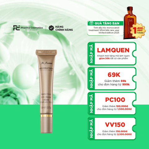 M. ASAM® RESVERATROL PREMIUM NT50 PERFECTING EYE CREAM 15ML / KEM DƯỠNG LÀM MỜ NẾP NHĂN VÙNG MẮT 