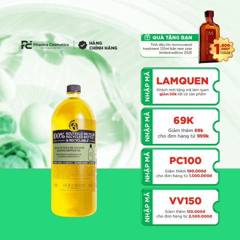 L’OCCITANE ECO RECHARGE HUILE DE DOUCHE AMANDE / DẦU TẮM HẠNH NHÂN