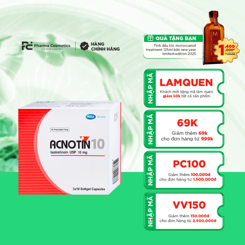 ACNOTIN 10 / THUỐC ĐIỀU TRỊ MỤN TRỨNG CÁ NẶNG 